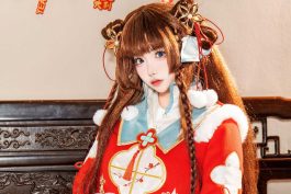 香草奶喵《日进斗金》写真图集解析：新春红装、甜系妆容与中式氛围的完整表达-绅士网