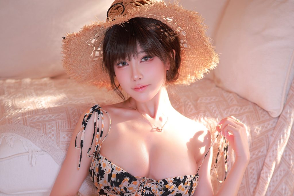 图片[2]-水淼Aqua summer dress写真｜草帽碎花夏日私房