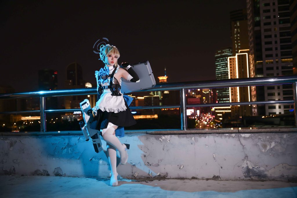 图片[6]-G44不会受伤飞鸟马时写真｜蔚蓝档案C&C女仆特务夜景天台+室内高键