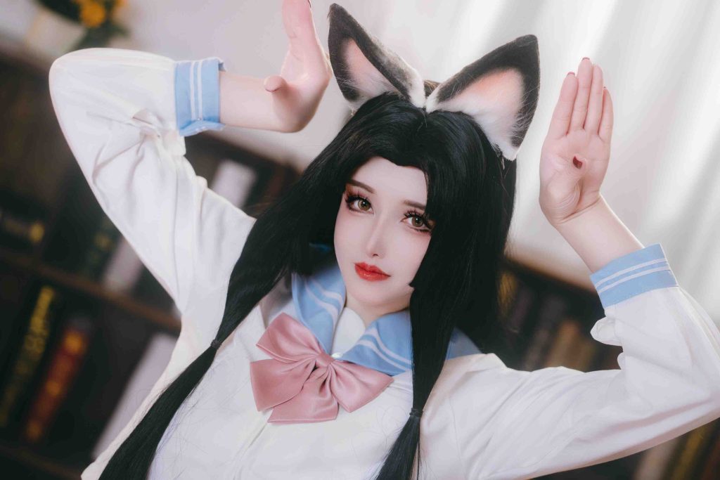 图片[5]-鹿八岁《给胡桃的小小惩罚》写真赏析：土御门胡桃教室主题高清图集解析