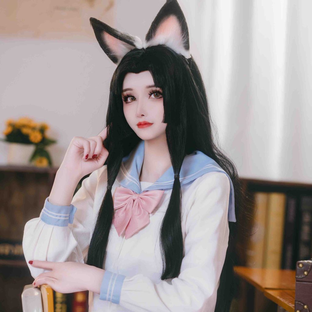 图片[6]-鹿八岁《给胡桃的小小惩罚》写真赏析：土御门胡桃教室主题高清图集解析