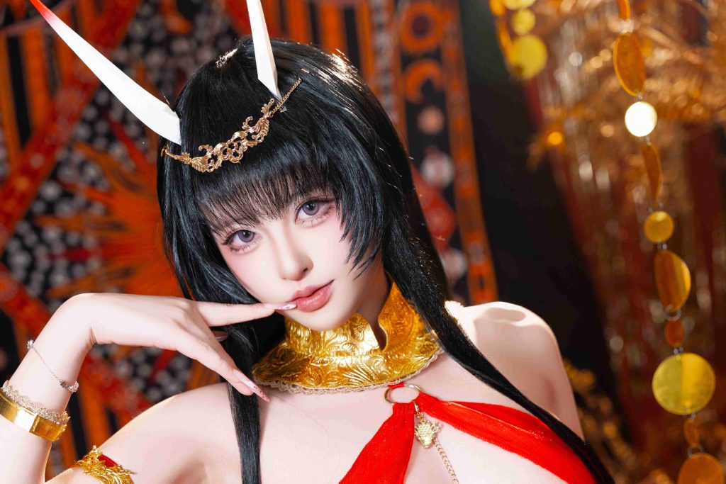 图片[4]-清水由乃能代舞娘写真赏析｜碧蓝航线能代COS红金东方美学解析