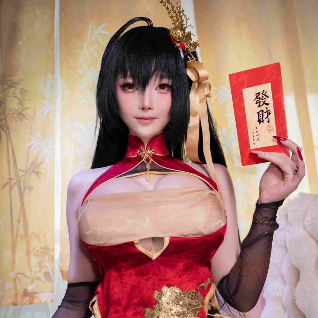 图片[2]-一小央泽大凤旗袍写真赏析｜泽鸽演绎碧蓝航线大凤凤鸣春晓