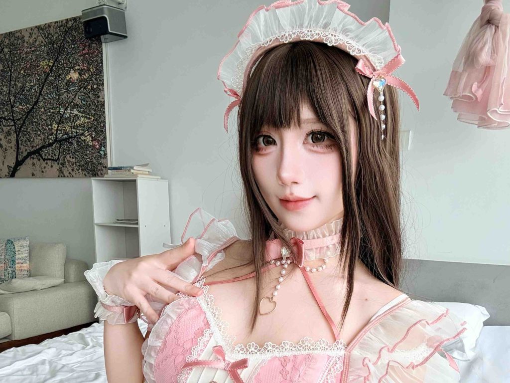 图片[6]-九曲Jean升天写真赏析 粉色女仆造型甜系cos作品
