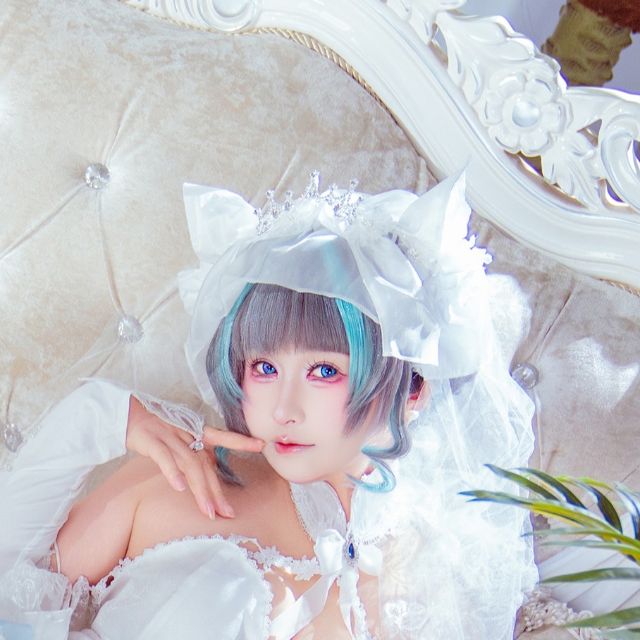 图片[4]-喵喵的喵吖柴郡婚纱写真，碧蓝航线猫系花嫁cos赏析
