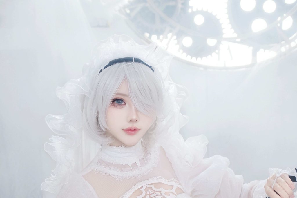 图片[5]-CatDemon你的喵崽尼尔机械纪元2B花嫁写真，白色机械新娘高清赏析