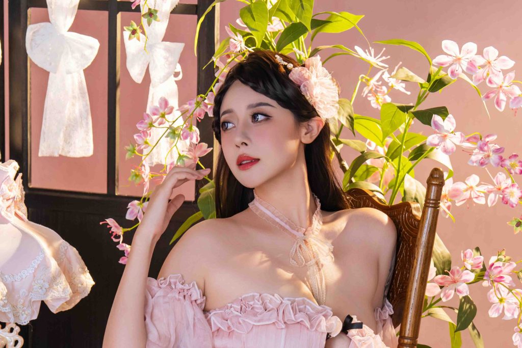 图片[7]-奈汐酱nice粉红茶事写真赏析，粉色花房茶会主题人像