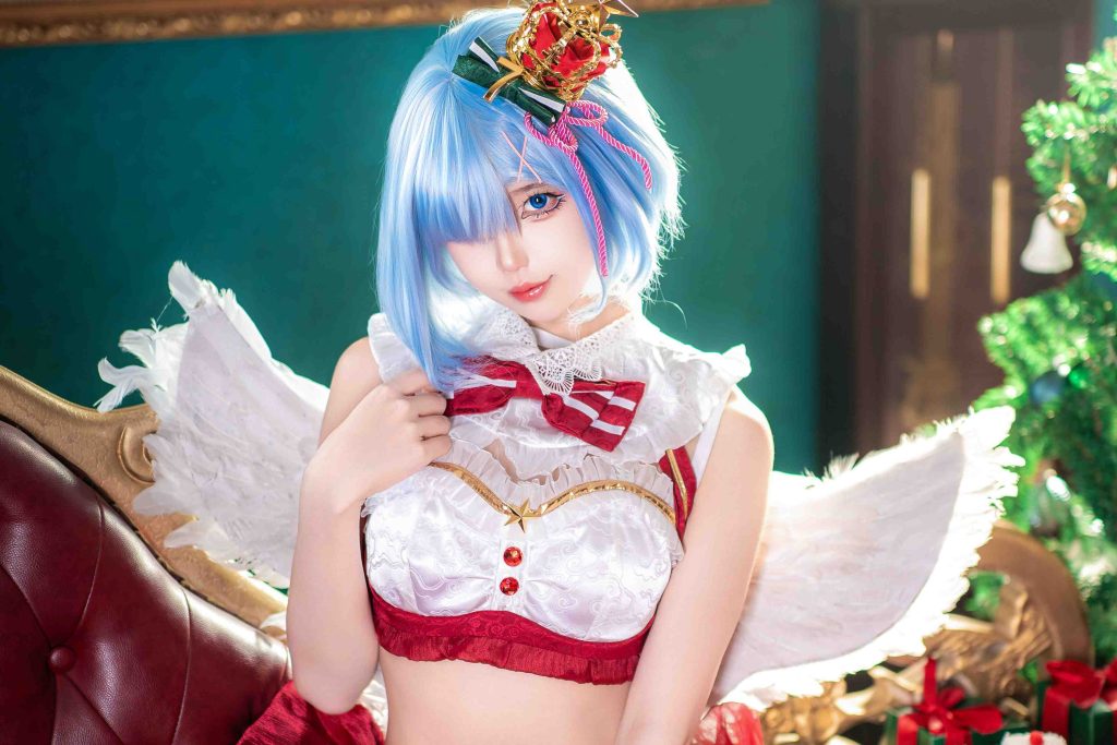 图片[7]-狐玖玖蕾姆圣诞写真赏析 Re从零开始的异世界生活蓝发女仆cos