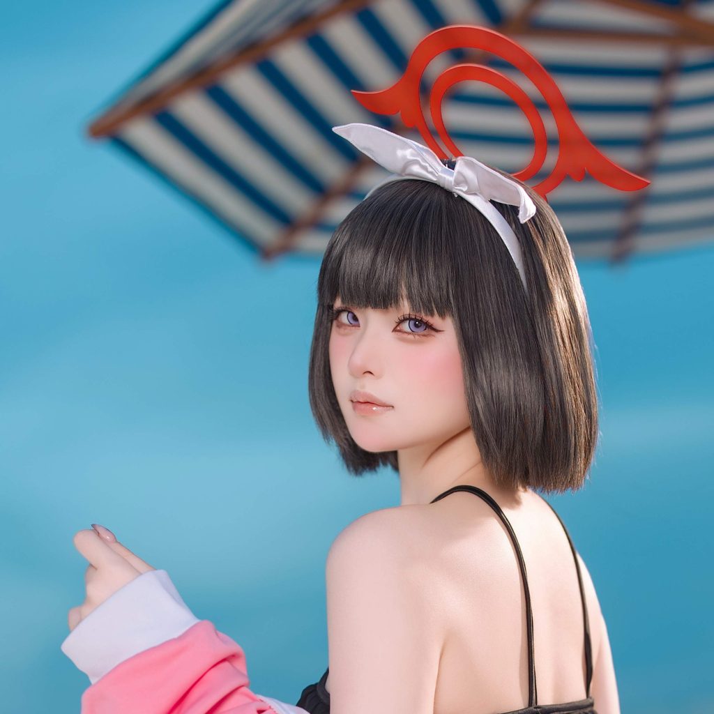图片[4]-屿鱼真白泳装写真，静山真白碧蓝档案cos高清赏析
