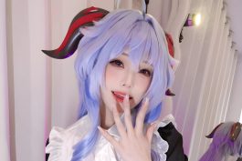 蜜汁猫裘《原神》甘雨修女写真：蓝发、角饰与圣洁氛围的高完成度演绎-绅士网
