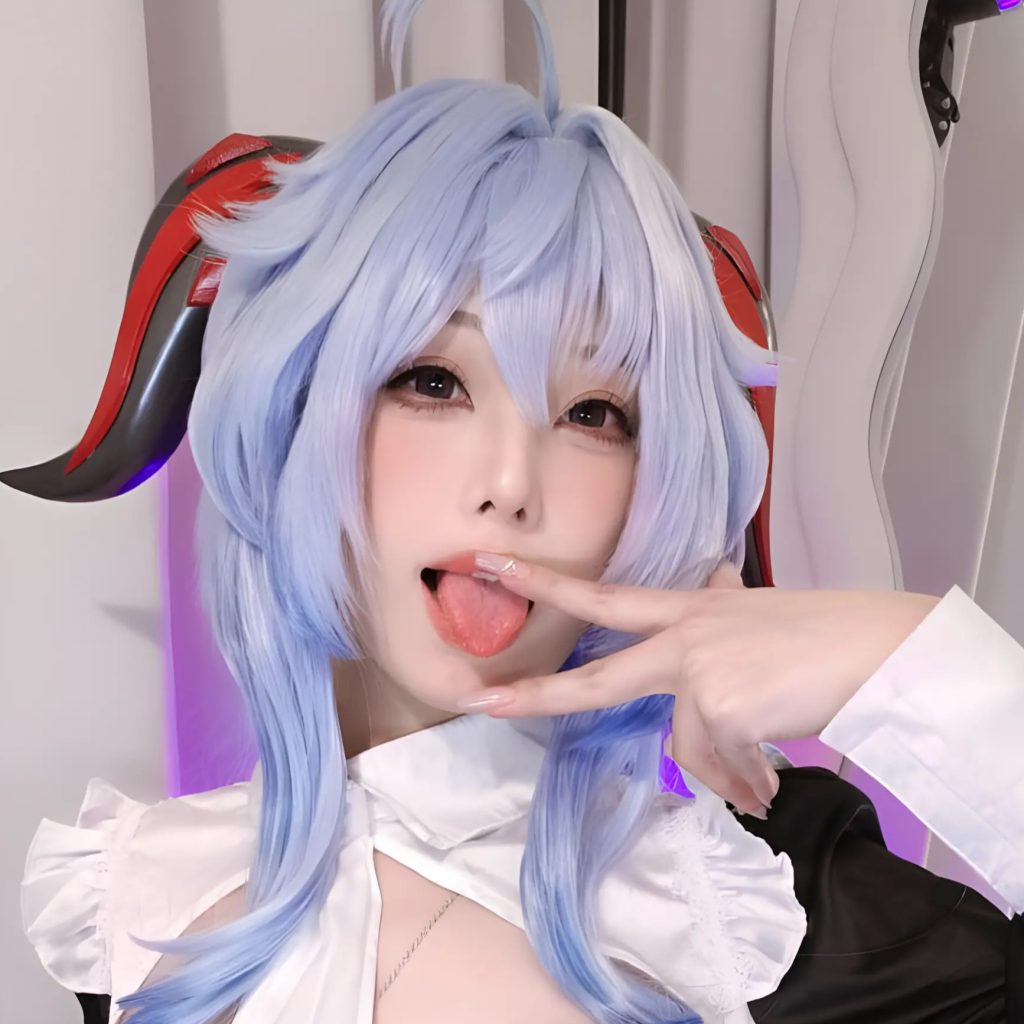 图片[6]-蜜汁猫裘《原神》甘雨修女写真赏析｜蓝发甘雨cosplay高清图文介绍