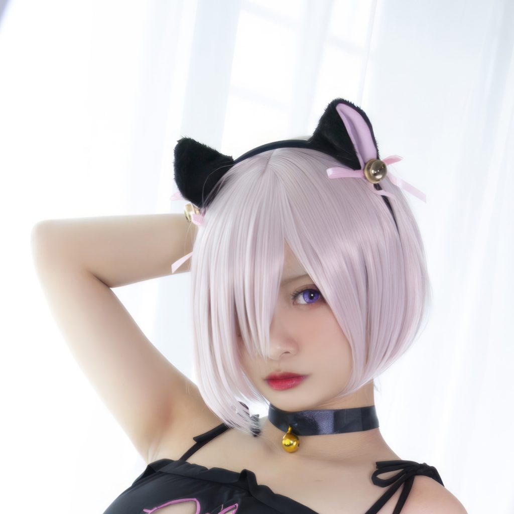 图片[5]-洛璃LoLiSAMA FGO玛修猫咪写真｜粉发猫耳学妹的白色柔光氛围