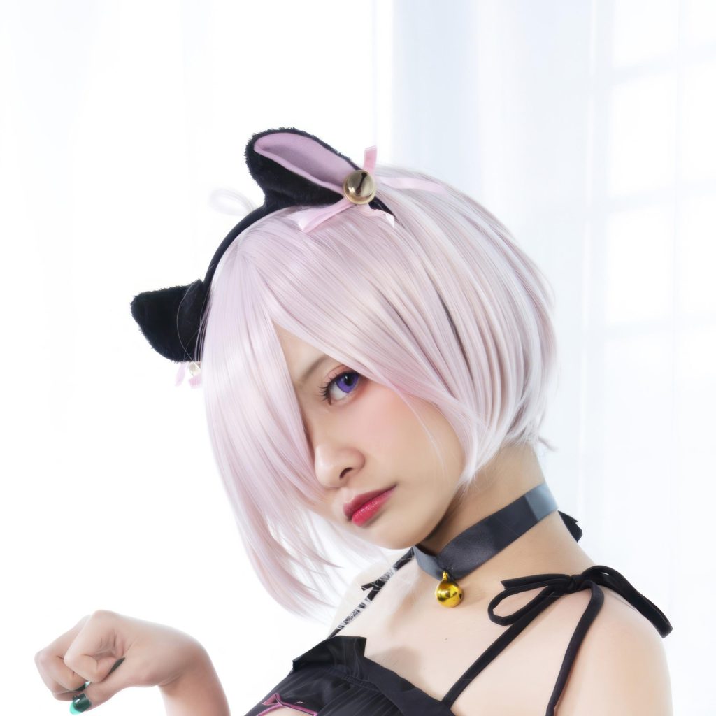 图片[3]-洛璃LoLiSAMA FGO玛修猫咪写真｜粉发猫耳学妹的白色柔光氛围