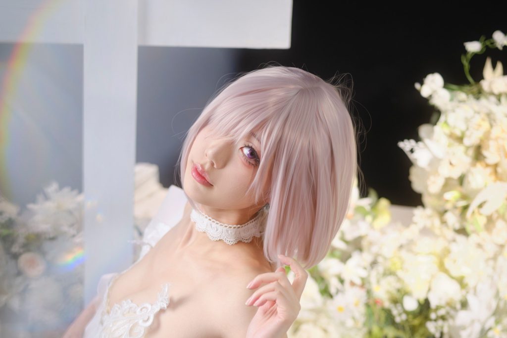 图片[4]-湖里狸玛修花嫁写真解析｜FGO玛修·基列莱特月光花房白纱造型