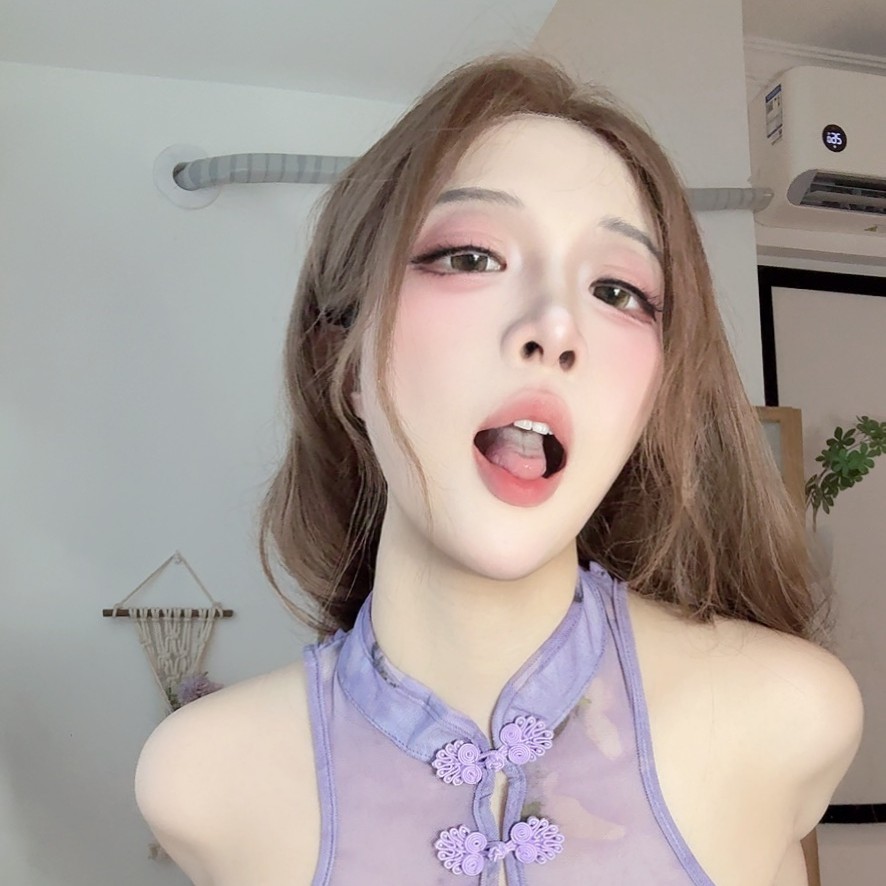 图片[5]-二佐Nisa私房紫旗袍写真赏析｜淡紫色旗袍元素与柔光人像合集