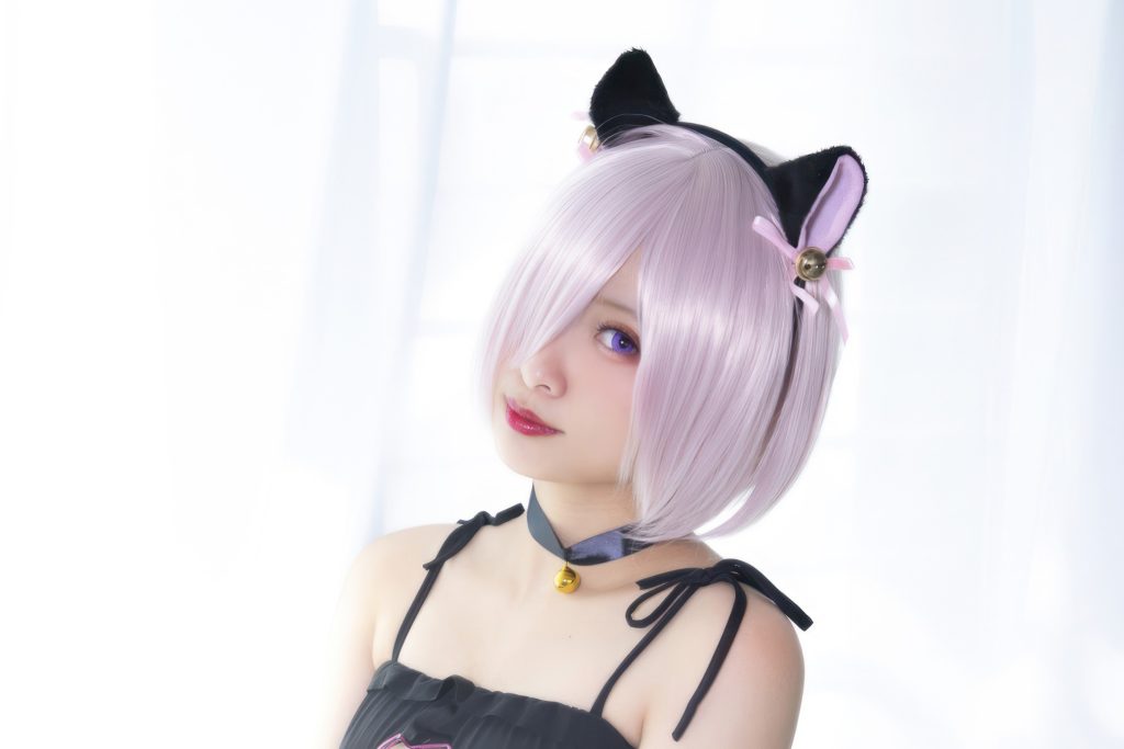 图片[6]-洛璃LoLiSAMA FGO玛修猫咪写真｜粉发猫耳学妹的白色柔光氛围