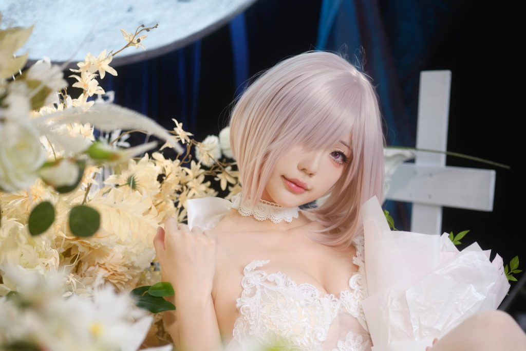 图片[5]-湖里狸玛修花嫁写真解析｜FGO玛修·基列莱特月光花房白纱造型