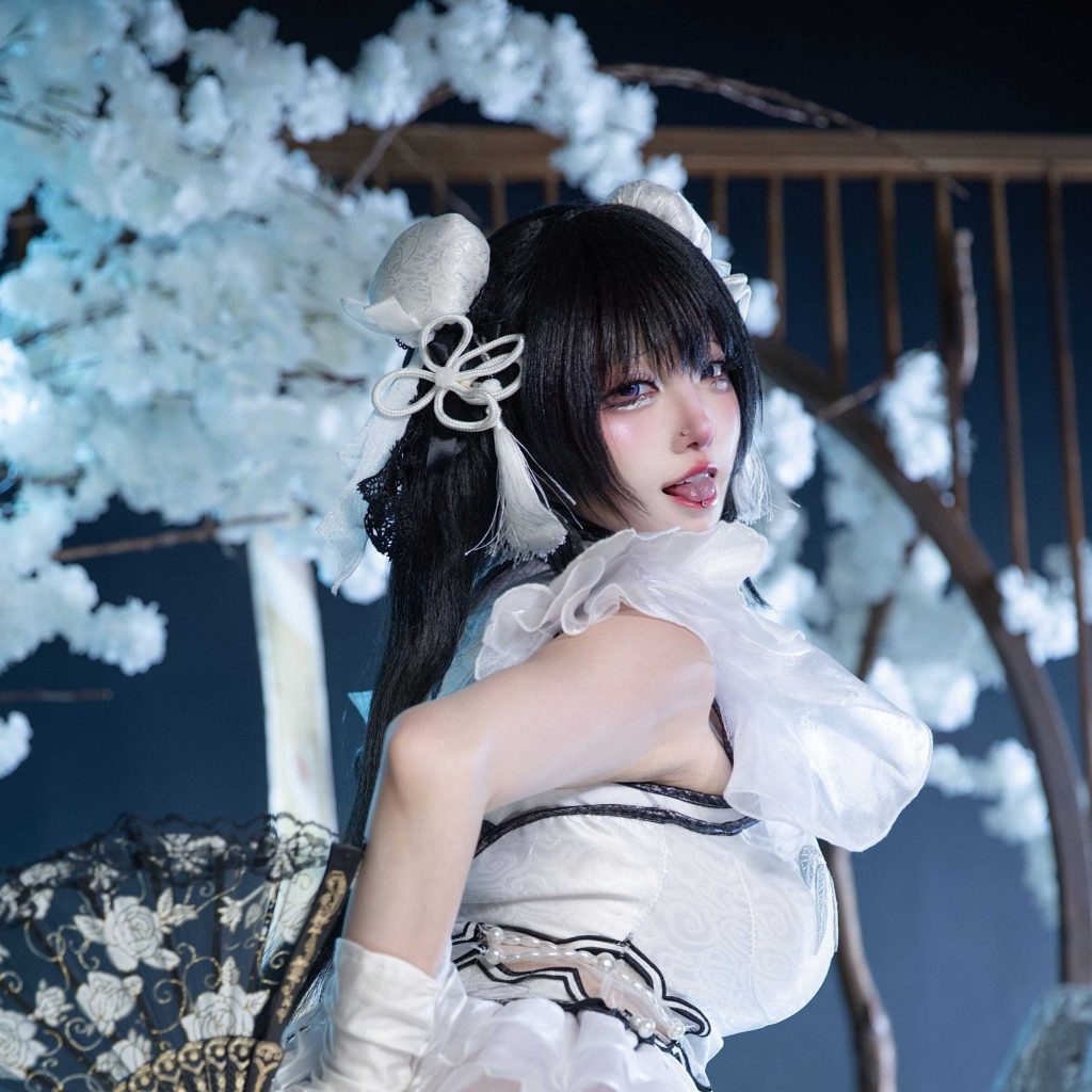 图片[7]-soso嗖嗖殷紫萍玉髓冰心Cosplay写真｜永劫无间月白旗袍造