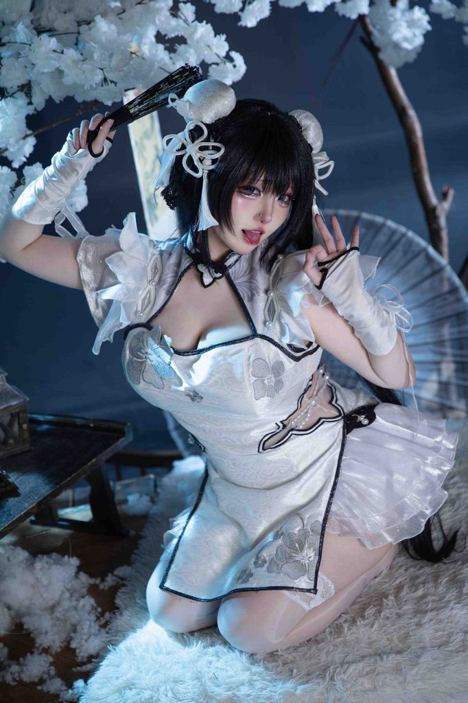 图片[6]-soso嗖嗖殷紫萍玉髓冰心Cosplay写真｜永劫无间月白旗袍造