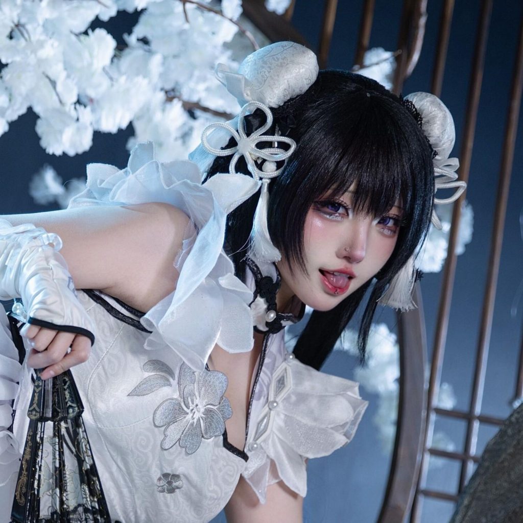 图片[5]-soso嗖嗖殷紫萍玉髓冰心Cosplay写真｜永劫无间月白旗袍造