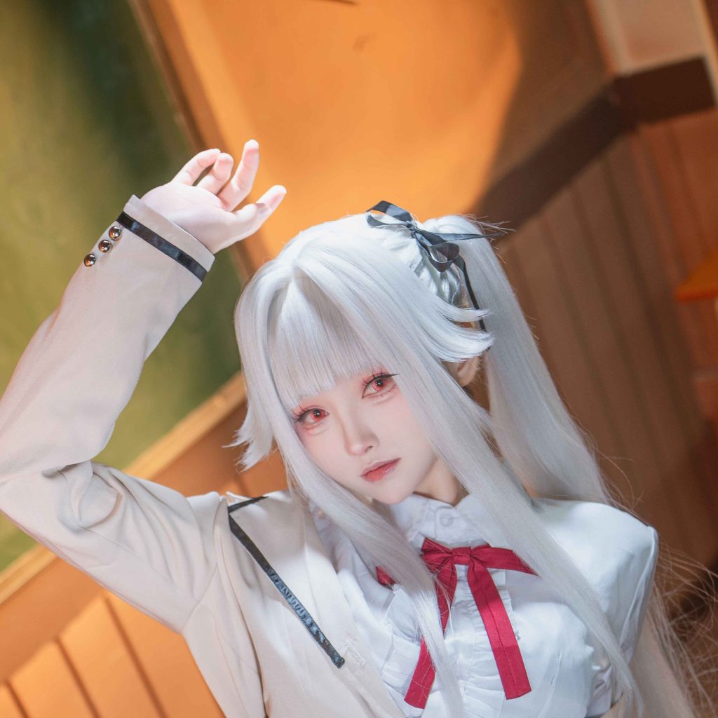 图片[5]-大大卷卷小卷《美少女万华镜》校服写真解析，篝之雾枝白发红瞳角色摄影