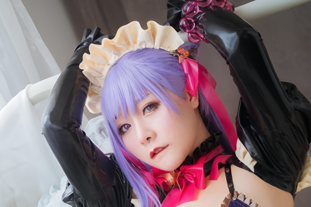 图片[4]-三刀刀miido BB同人女仆写真赏析｜Fate BB紫发女仆Cosplay作品