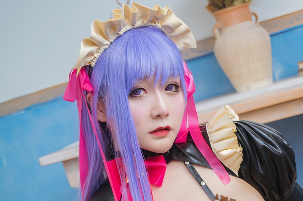 图片[6]-三刀刀miido BB同人女仆写真赏析｜Fate BB紫发女仆Cosplay作品