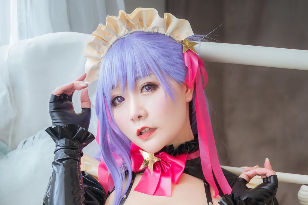 图片[3]-三刀刀miido BB同人女仆写真赏析｜Fate BB紫发女仆Cosplay作品