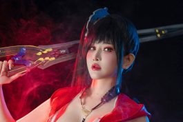 TinyAsa《剑星》EVE Swimsuit写真赏析:红白泳装与末世光影-绅士网