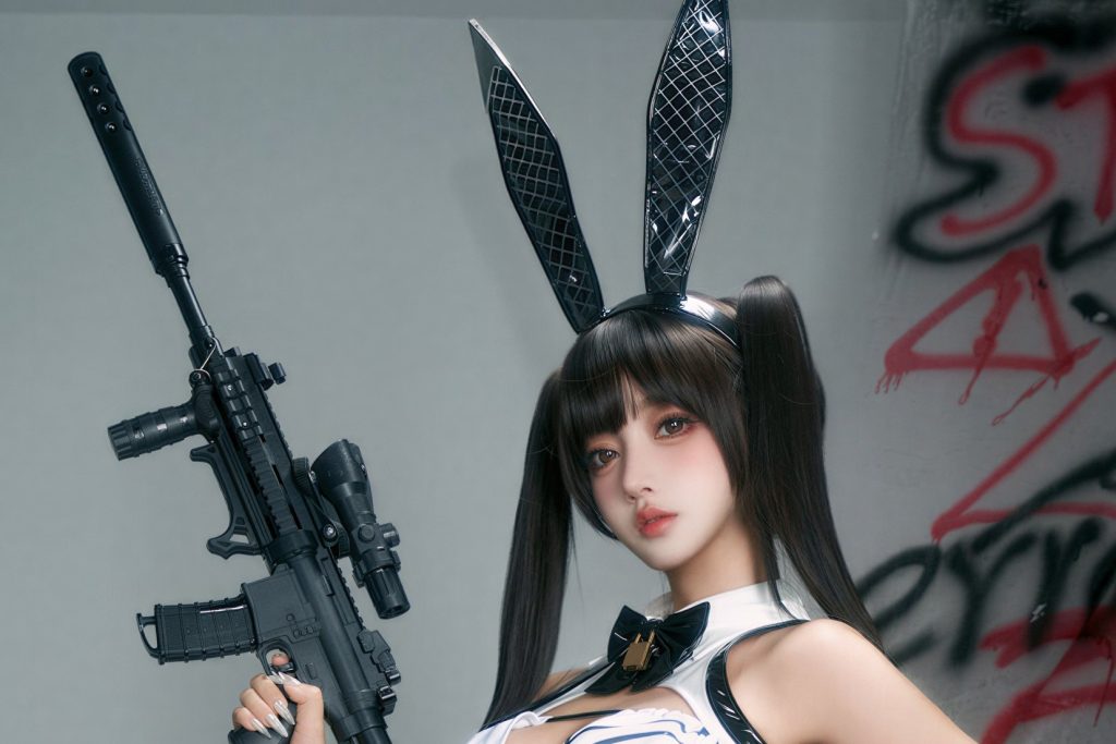 图片[4]-过期米线线喵COS贝伊闪耀兔女郎写真｜胜利女神NIKKE贝伊Cosplay