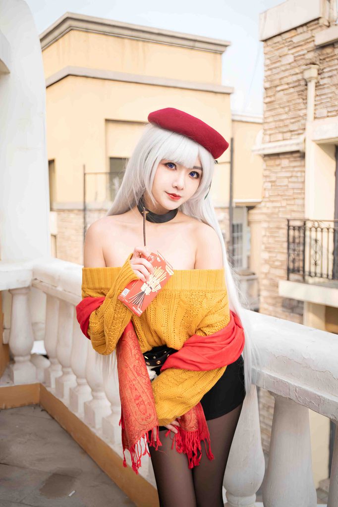 图片[8]-源纱希喵喵喵贝尔法斯特写真｜碧蓝航线女仆长的购物日Cosplay