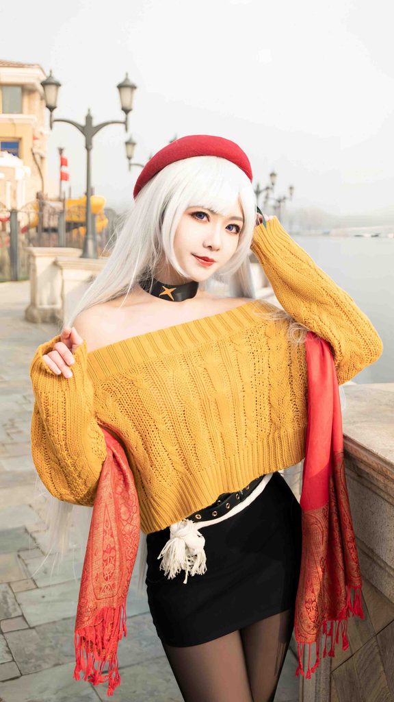 图片[2]-源纱希喵喵喵贝尔法斯特写真｜碧蓝航线女仆长的购物日Cosplay