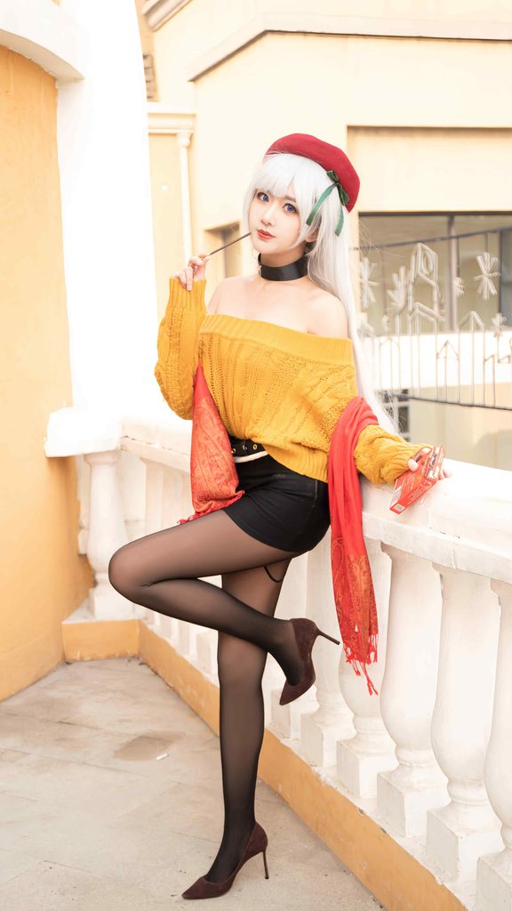 图片[7]-源纱希喵喵喵贝尔法斯特写真｜碧蓝航线女仆长的购物日Cosplay