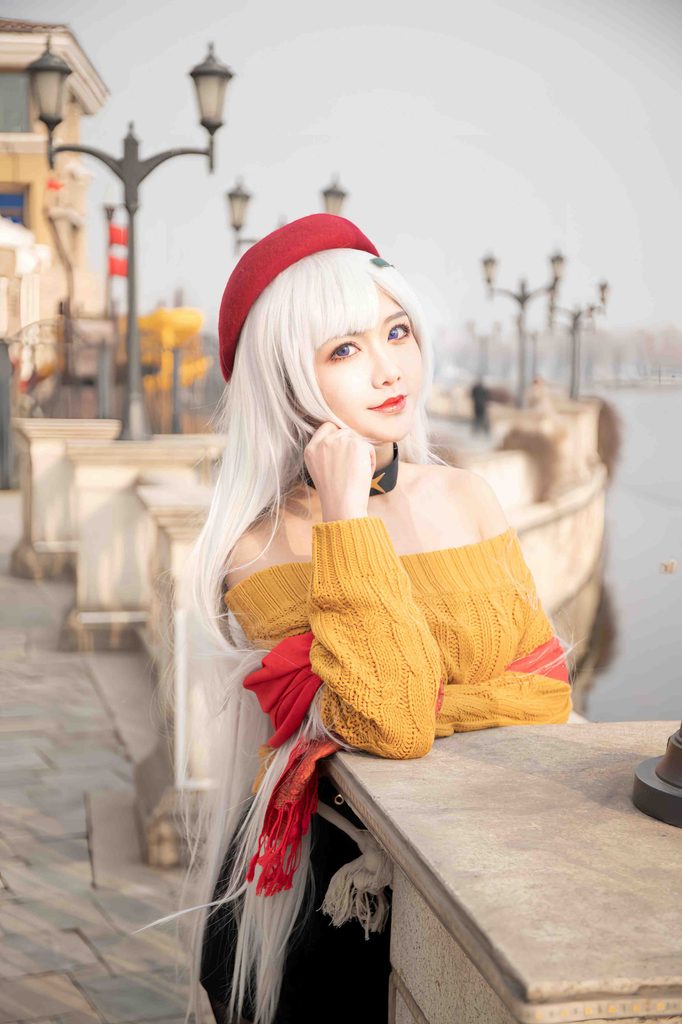 图片[3]-源纱希喵喵喵贝尔法斯特写真｜碧蓝航线女仆长的购物日Cosplay